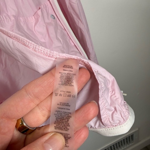 Tory Burch Sport Nylon Packable Jacket in‎ Cotton Pink with Hood - Picture 3 of 8